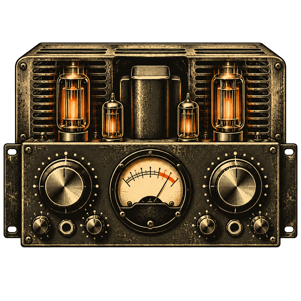 610 A & B Preamps — vintage western illustration